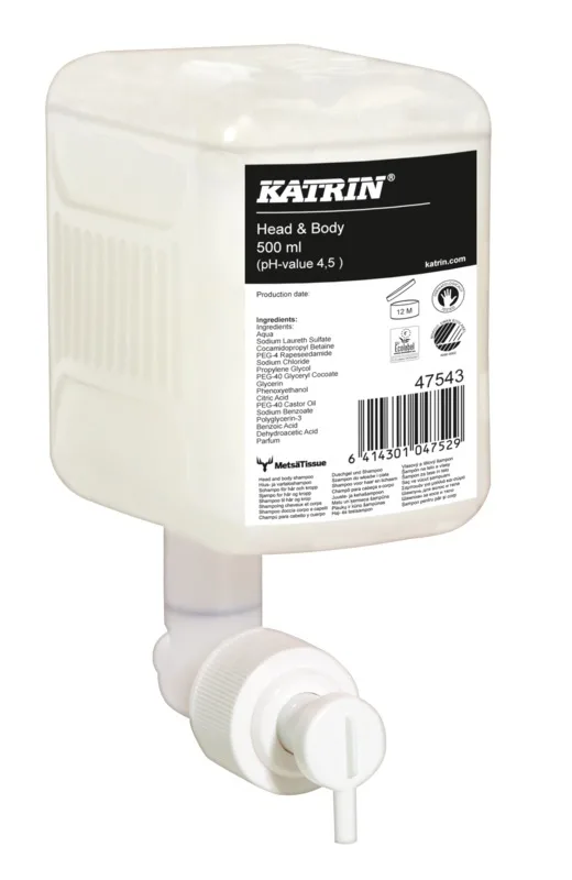 Пълнител душ гел 2в1 за коса и тяло Katrin, 500мл
