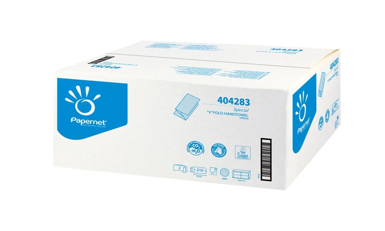 Хартиени кърпи за ръце Papernet, V-сгъвка, 210бр.
