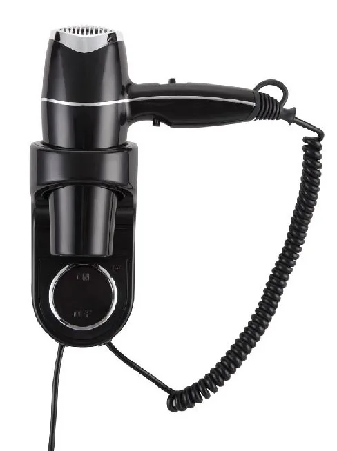 Хотелски сешоар за коса, черен, 2000W, 3 нива мощност