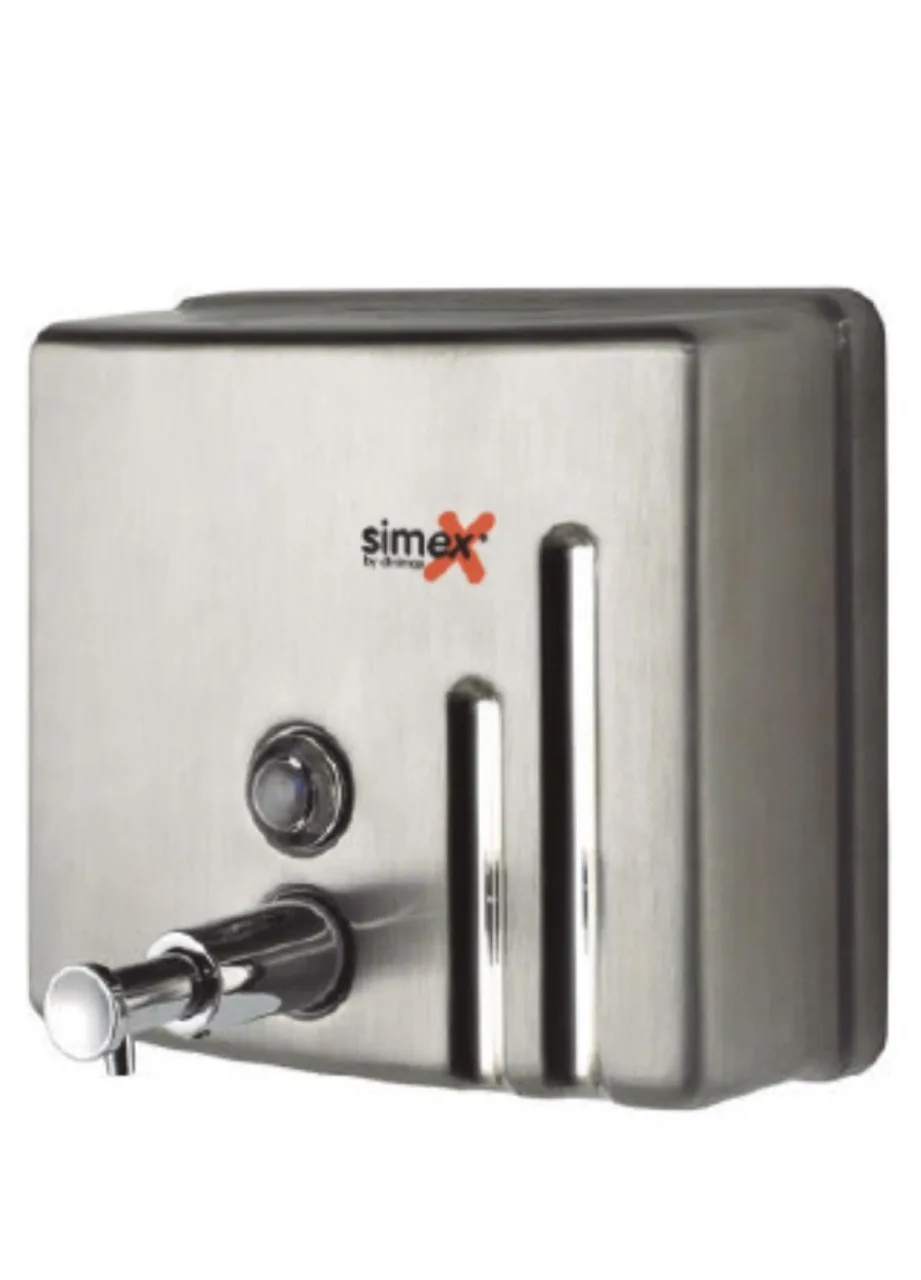Квадратен иноксов дозатор Simex Inox Range за течен сапун, 1,2 л