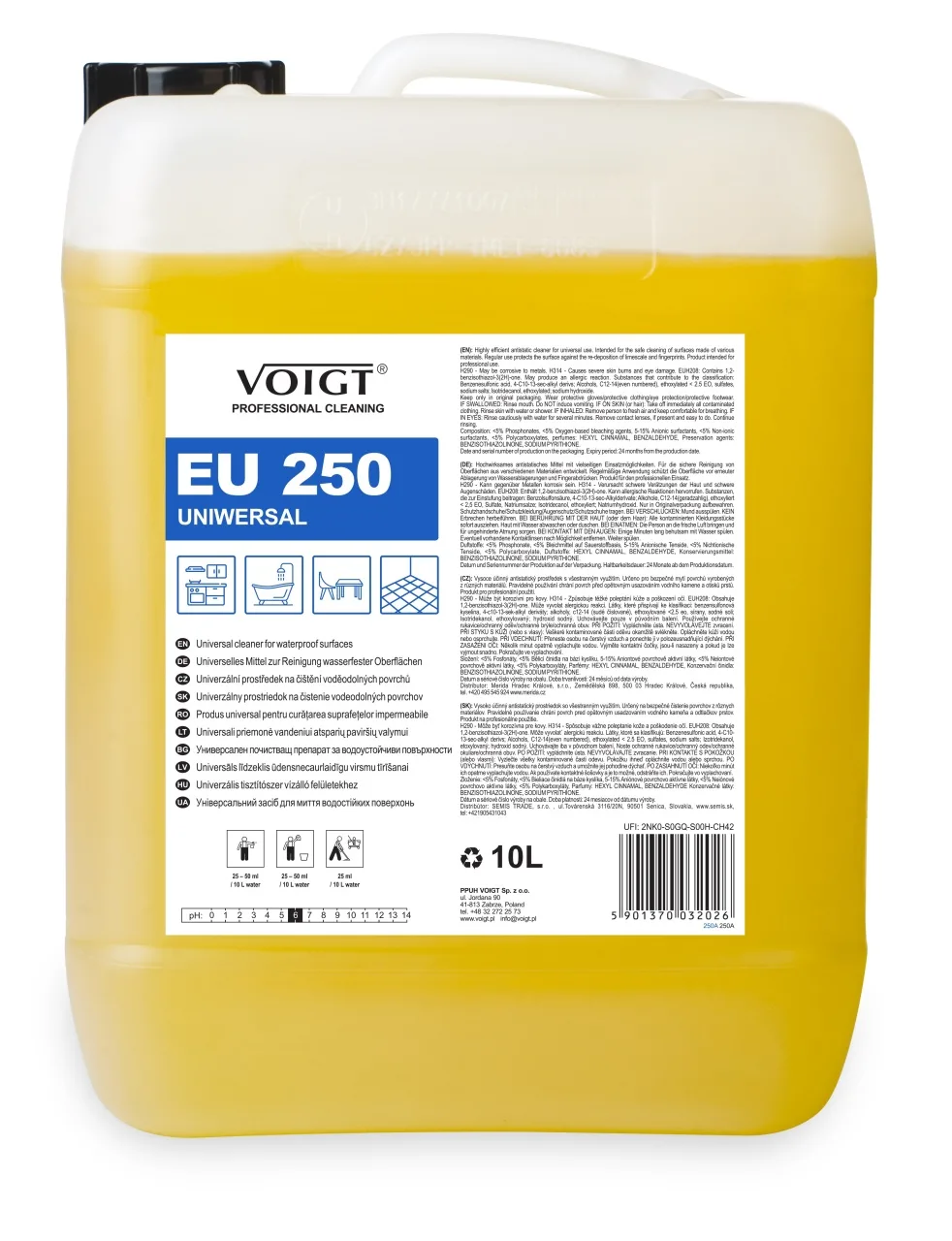 Universal VC250 — антистатичен препарат за повърхности, 10л