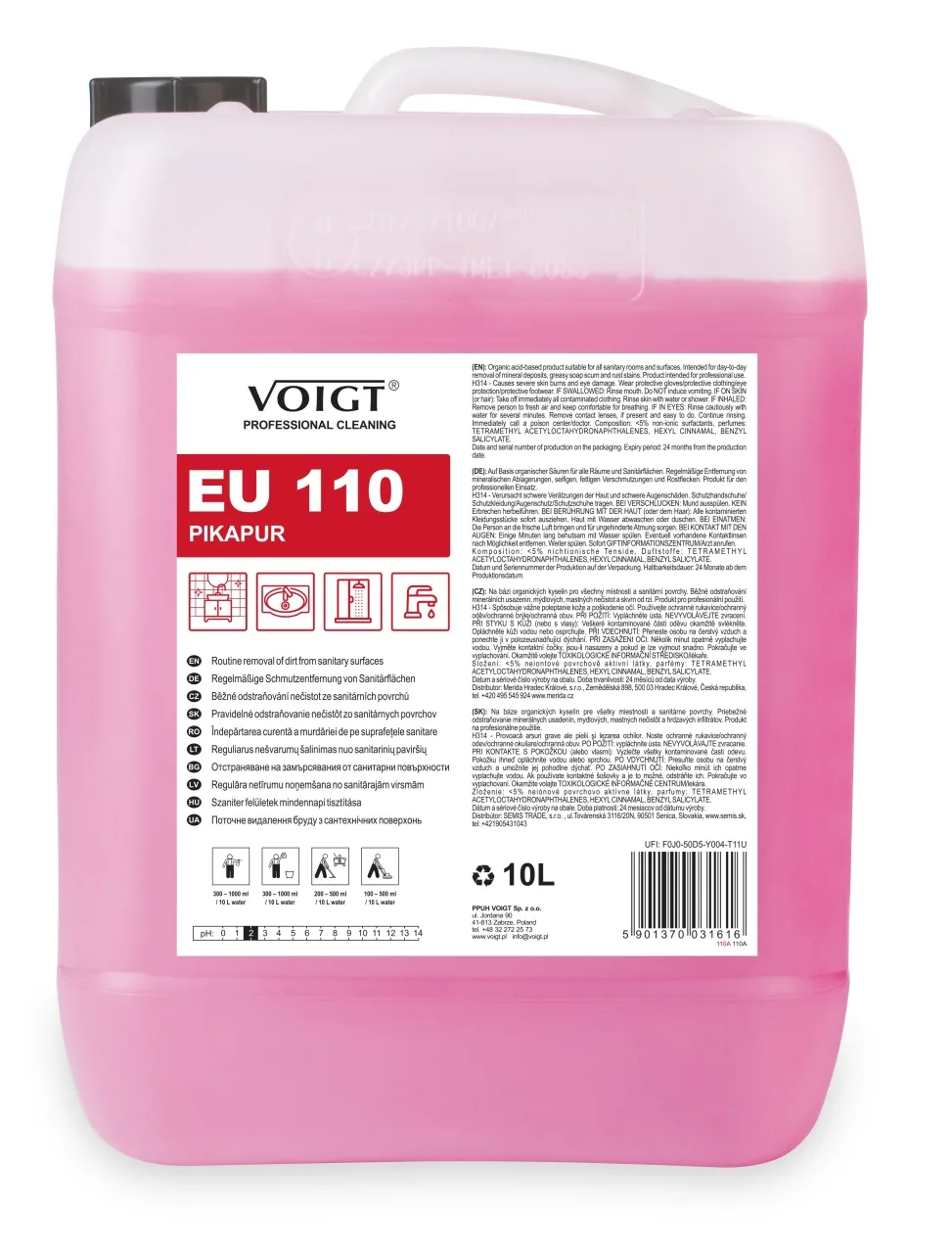 VC110 — препарат за котлен камък, тоалетни и бани, 10л