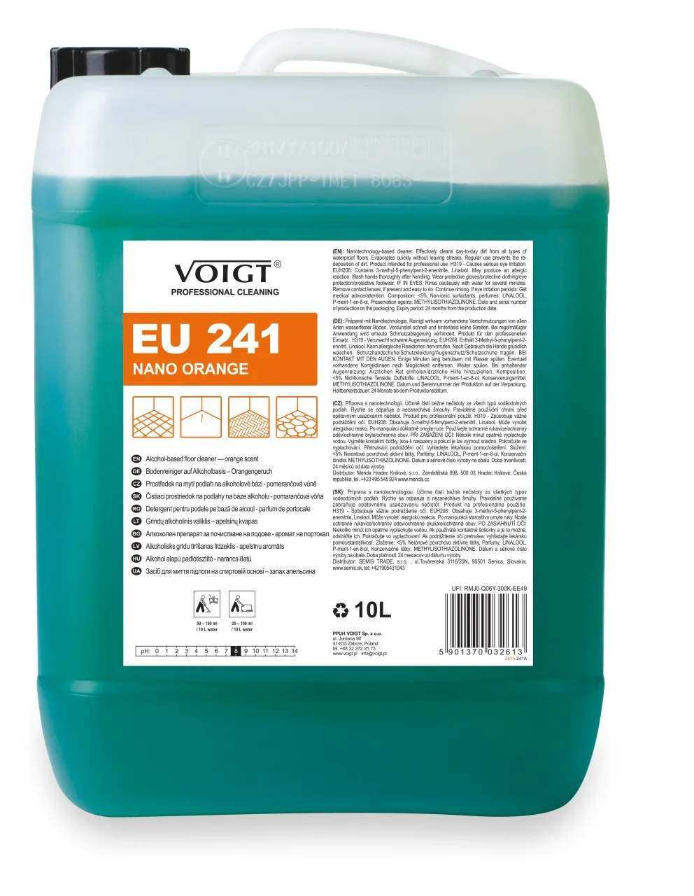 NANO ORANGE VC241 — нано препарат за под, супер концентрат, 10л