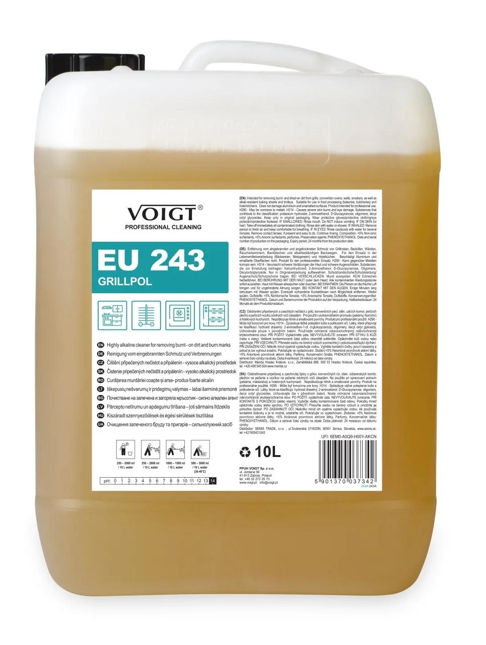 GRILPOL — обезмаслител за загорели мазнини и скари, 10л